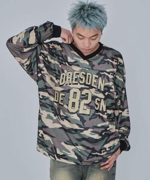 WEGO（ウィゴー） tシャツ WEGO/カモフラナンバリングホッケーロンT