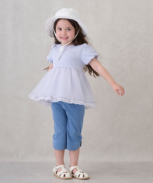 パンツ 「スマイルシリーズ」サイドリボン7分丈パンツ キッズ 子供服 女の子 | petit main | 03