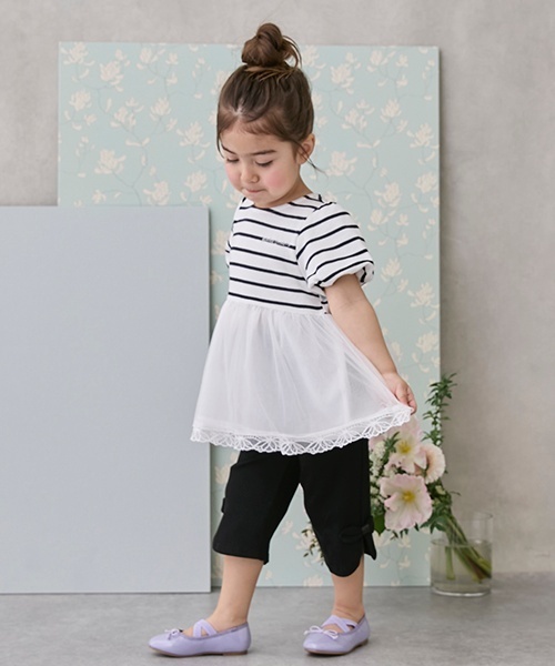 パンツ 「スマイルシリーズ」サイドリボン7分丈パンツ キッズ 子供服 女の子 | petit main | 06