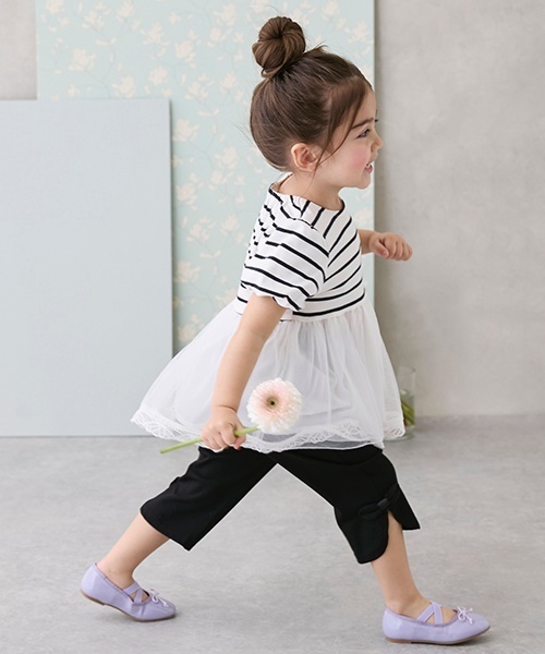 パンツ 「スマイルシリーズ」サイドリボン7分丈パンツ キッズ 子供服 女の子 | petit main | 08