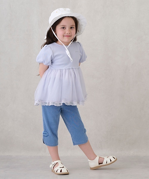 パンツ 「スマイルシリーズ」サイドリボン7分丈パンツ キッズ 子供服 女の子 | petit main | 12