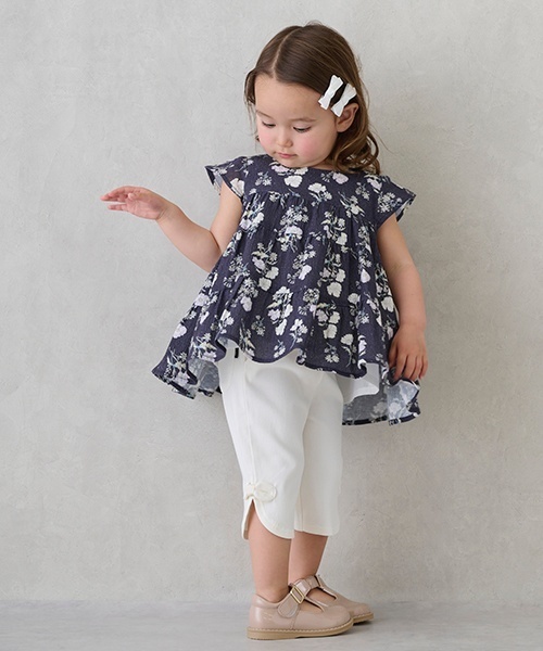 パンツ 「スマイルシリーズ」サイドリボン7分丈パンツ キッズ 子供服 女の子 | petit main | 17
