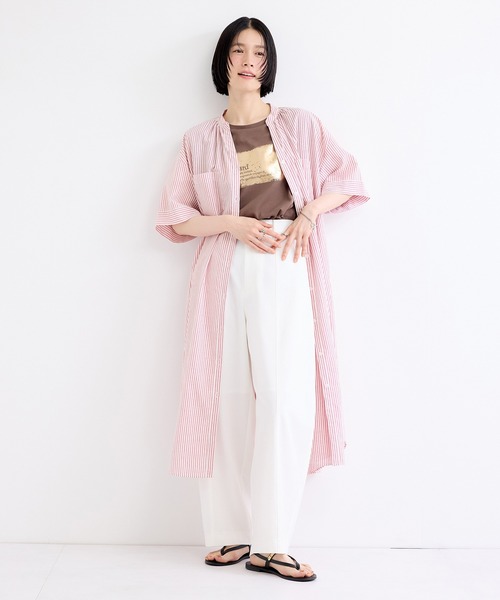 LE CERCLE par rope' シャツワンピース ストライプシャツワンピース