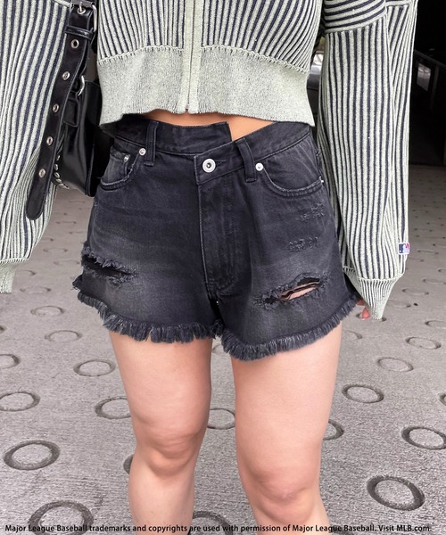 r.d.a. jeans ダメージデニムショートパンツ　23インチ ダメージ デニムショートパンツ ジーパン[品番：ACDW0002212
