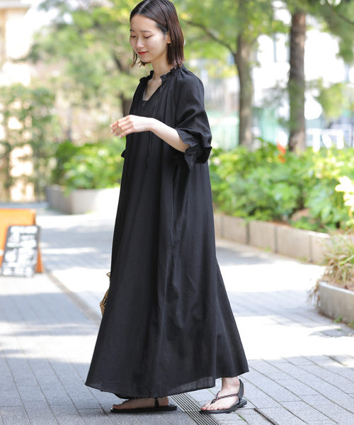 【ギフト】 JOURNAL レーヨンコットンギャザー ワンピース relume STANDARD ワンピース