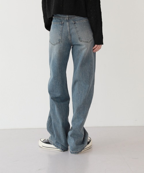 [by muni:r] обработка Denim брюки MEDIUM голубой женский 