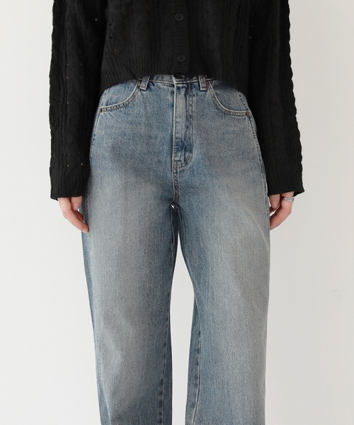 [by muni:r] обработка Denim брюки MEDIUM голубой женский 
