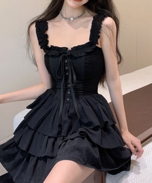 ワンピース ティアード フリル キャミワンピース : ZOZOTOWN
