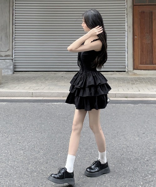 ティアードフリルキャミワンピース ワンピース ティアード フリル キャミワンピース : ZOZOTOWN