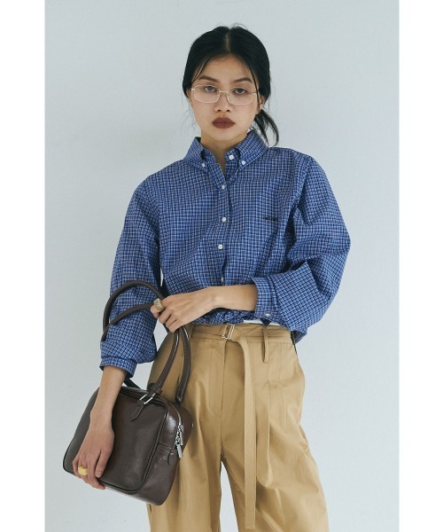 ブラウス シャツ BLUE CHECK SHIRTS レディース