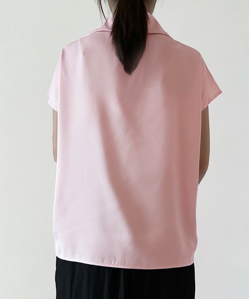 ReRe ブラウス シャツ 半袖 フレンチスリーブシャツ レディース