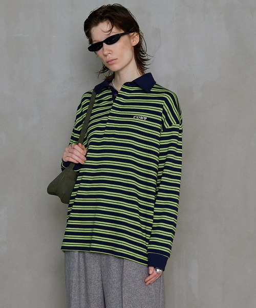 「MAISON SPECIAL」 長袖ポロシャツ FREE ネイビー レディース