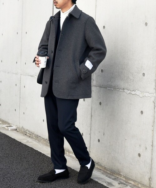 「SHIPS any」 ピーコート SMALL ダークグレー メンズ_画像4