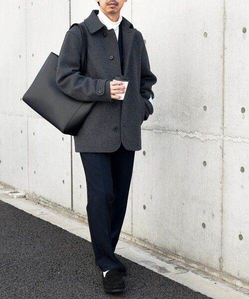 「SHIPS any」 ピーコート SMALL ダークグレー メンズ_画像5