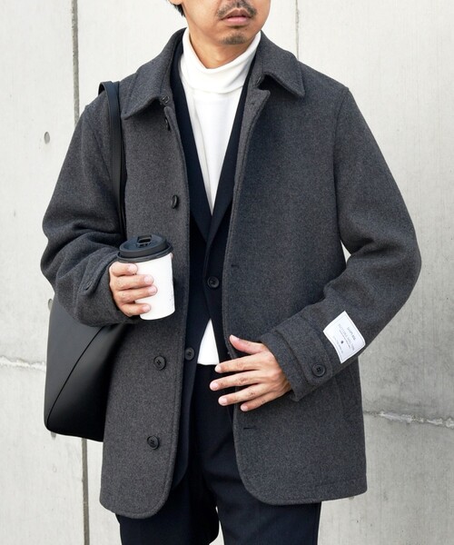 「SHIPS any」 ピーコート SMALL ダークグレー メンズ_画像7