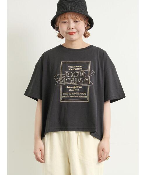 Samansa Mos2（サマンサモスモス） tシャツ 「接触冷感」刺繍ロゴ