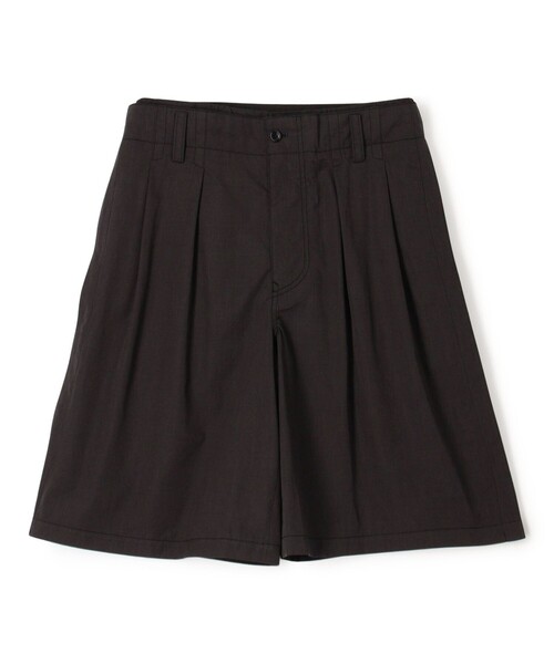 ハーフパンツ パンツ コットンシャンブレー 2プリーツ ショートパンツ メンズ_1