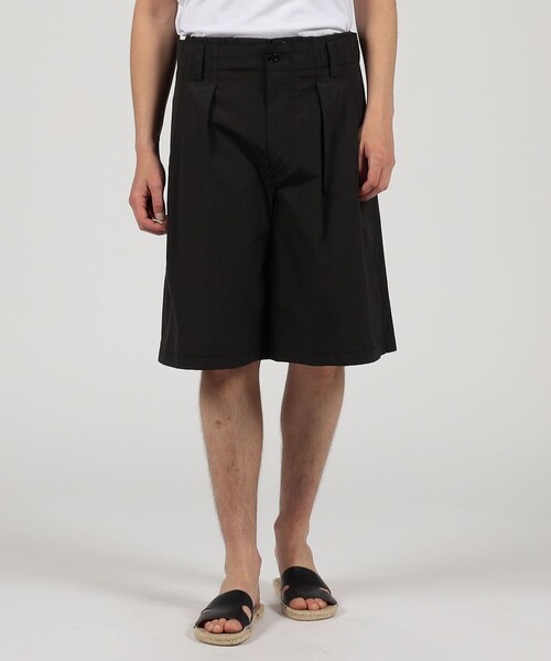 ハーフパンツ パンツ コットンシャンブレー 2プリーツ ショートパンツ メンズ_3