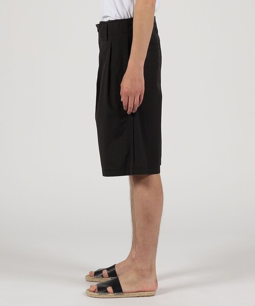ハーフパンツ パンツ コットンシャンブレー 2プリーツ ショートパンツ メンズ_5