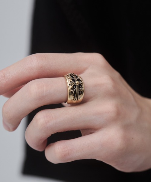 WYZ 指輪 リング ボリューム クロスモチーフリング メンズ : ZOZOTOWN