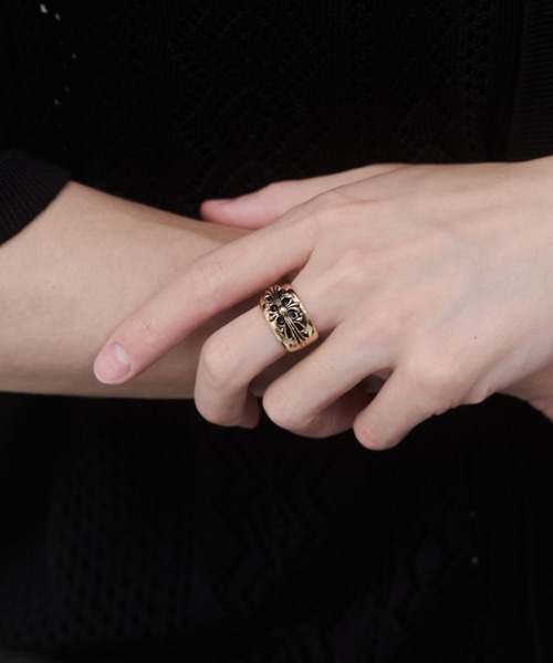 WYZ 指輪 リング ボリューム クロスモチーフリング メンズ : ZOZOTOWN