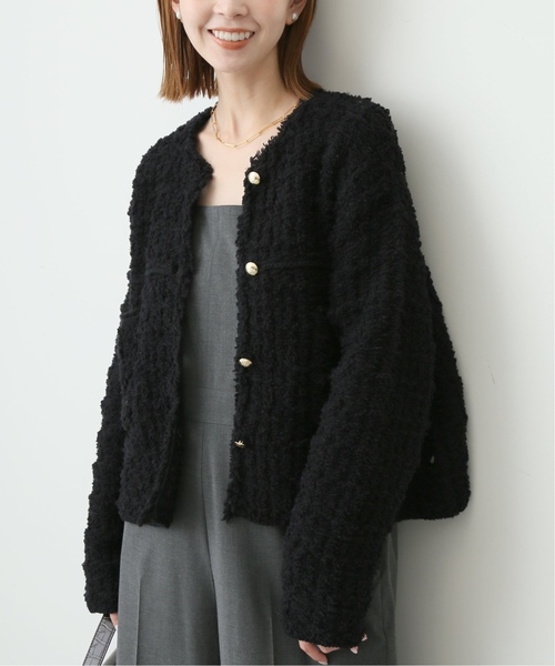 SLOBE IENA（スローブイエナ） ニットカーディガン FREE ブラック