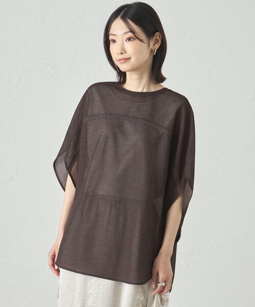 tシャツ 「着回し抜群」リネンライクラウンドフォルムカットソー レディース