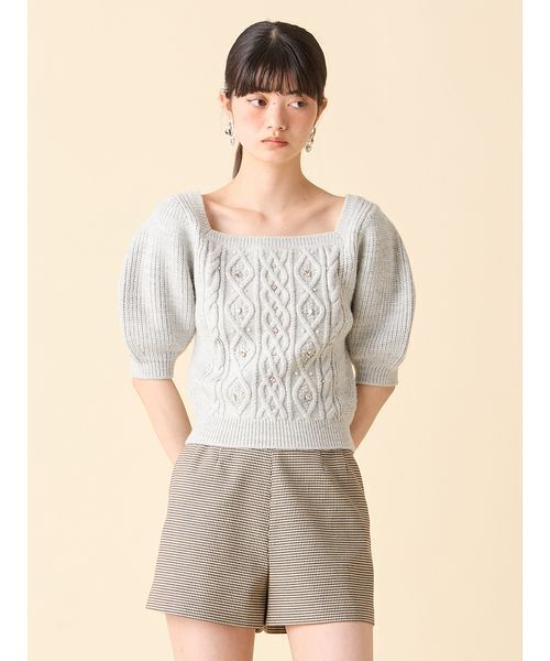 LILY BROWN バリエーションニットショートパンツ グレー リリーブラウン LILY BROWN バリエーションニットショートパンツ