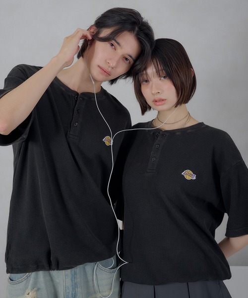 Perushu ヘンリーネック tシャツ Perushu／NBA ワッフルヘンリーネック
