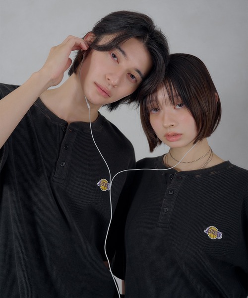 Perushu ヘンリーネック tシャツ Perushu／NBA ワッフルヘンリーネック