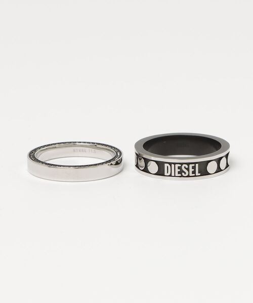 14点　DIESELなどシルバー925&素材・ブランド不明リング　詰め合わせ DIESEL 「DIESEL」 リング 11.5 シルバー×ブラック メンズ