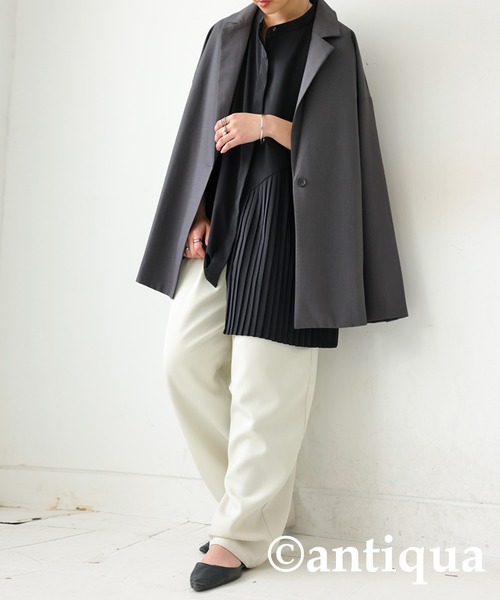 「antiqua」 「patterntorso」半袖ブラウス P ホワイト レディース
