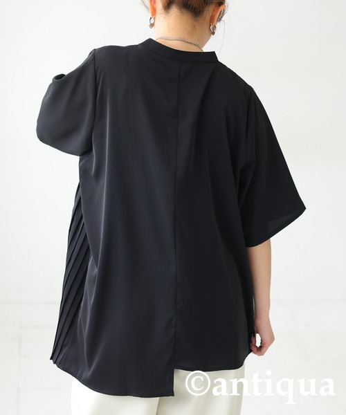 「antiqua」 「patterntorso」半袖ブラウス P ホワイト レディース