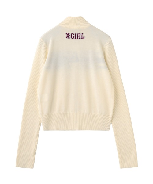 shopgirl73様ご依頼用 X-girl ニット セーター NUMBERING JACQUARD ZIP UP KNIT TOP