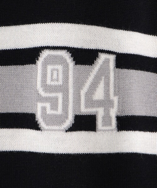 X-girl ニット セーター NUMBERING JACQUARD ZIP UP KNIT TOP