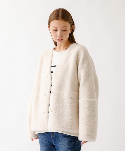 MICA &DEAL ボアコート MICA&DEAL ノーカラーコート コート 「MICA＆DEAL /マイカアンド
