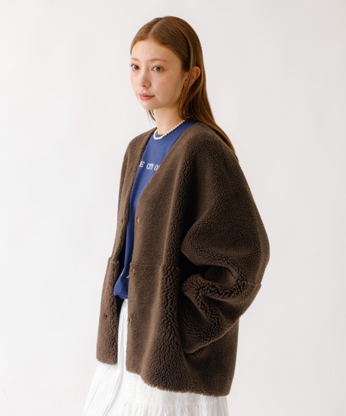 ALOHA　新品MICA&DEAL リーバーシブルノーカラーボアコート MICA&DEAL ノーカラーコート コート 「MICA＆DEAL /マイカアンド