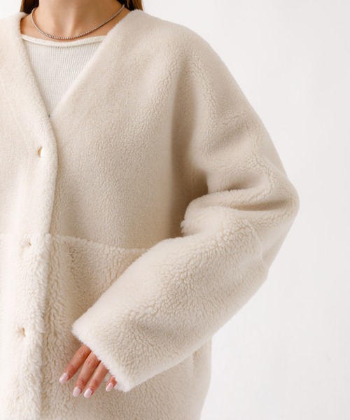 MICA&DEAL ノーカラーコート コート 「MICA＆DEAL /マイカアンド