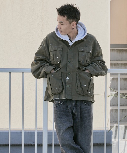 ALL RUNS カバーオール ペイントデザイン 4フラップポケット デザイン