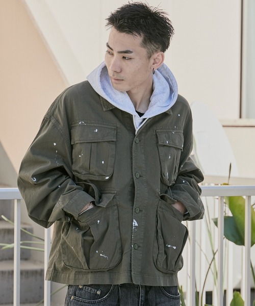 ALL RUNS カバーオール ペイントデザイン 4フラップポケット デザイン