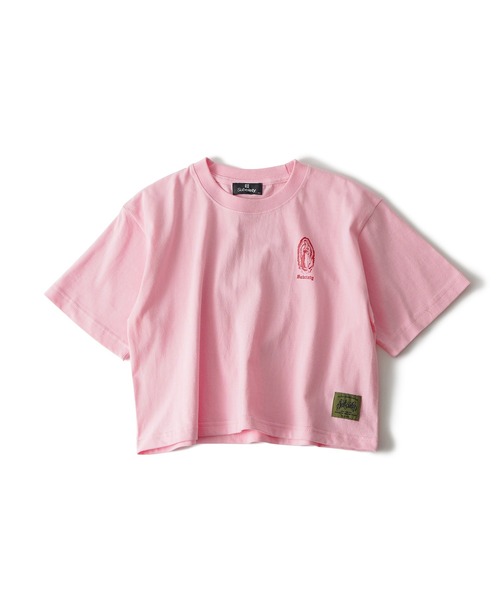 「Subciety」 半袖カットソー X-SMALL ホワイト×ピンク レディース_画像2