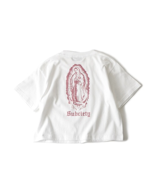 「Subciety」 半袖カットソー X-SMALL ホワイト×ピンク レディース_画像5