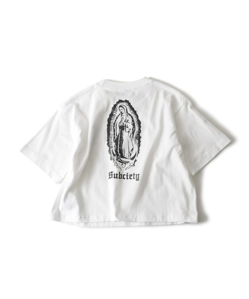 「Subciety」 半袖カットソー X-SMALL ホワイト×ピンク レディース_画像6