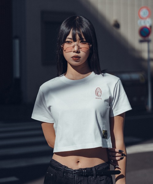 「Subciety」 半袖カットソー X-SMALL ホワイト×ピンク レディース_画像7