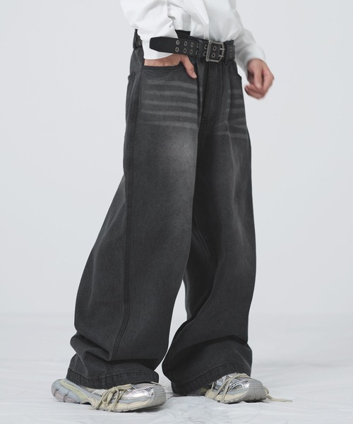 ジーンズ ワイドタックマルチカラーデニム「UNISEX」 メンズ