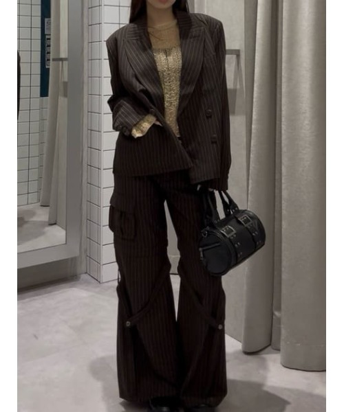 LAGUA GEM（ラグアジェム） スラックス パンツ STRIPE CARGO