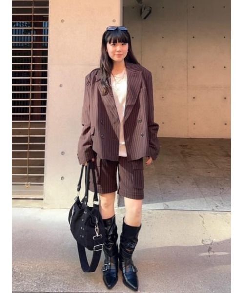 LAGUA GEM（ラグアジェム） スラックス パンツ STRIPE CARGO