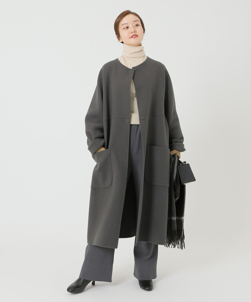 IENA（イエナ） ノーカラーコート 36 ブラウン レディース : ZOZOTOWN