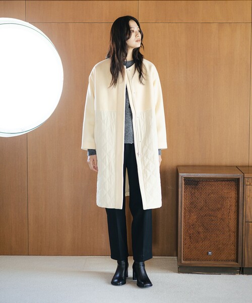 B：MING by BEAMS（ビーミング by ビームス） ノーカラーコート コート