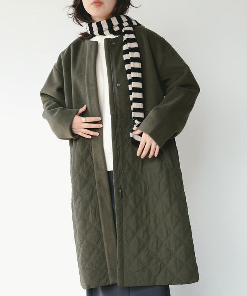 B：MING by BEAMS（ビーミング by ビームス） ノーカラーコート コート